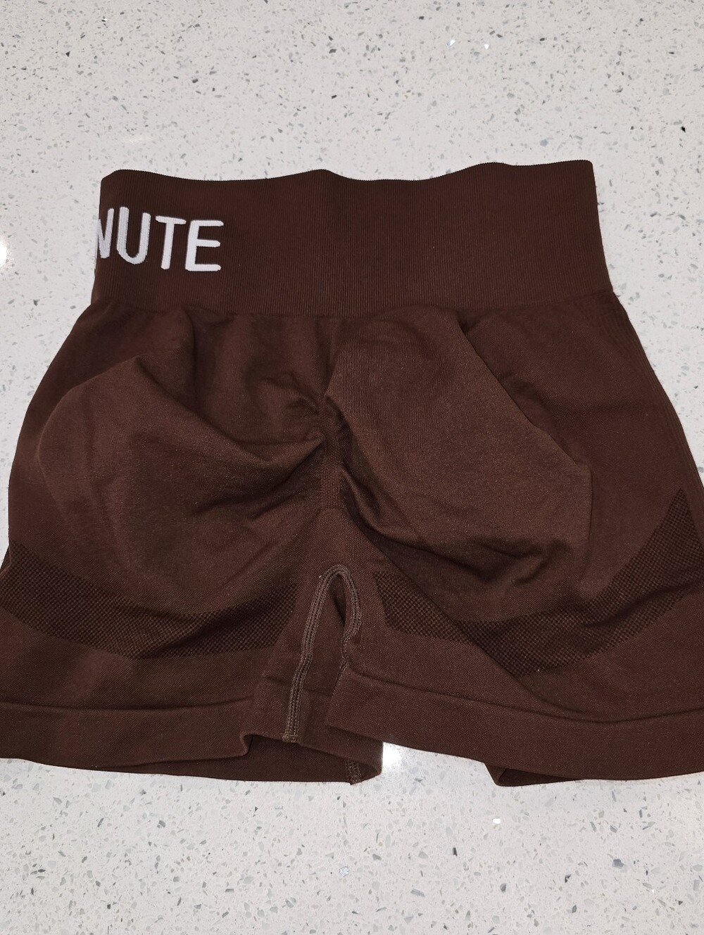 GYM.MINUTE Glute Enhancing High Rise Athletic Shorts Womens M Brown Athleisure - Picture 3 of 4